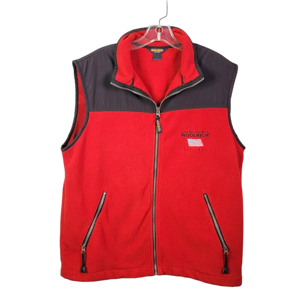Woolrich Vintage Sherpa Fleece Feel Full Zipper Two Tone Vest Men's Size M